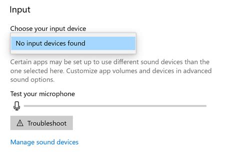 Mic Input Device Not Detected
