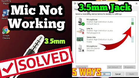 Mic Input Jack Not Working