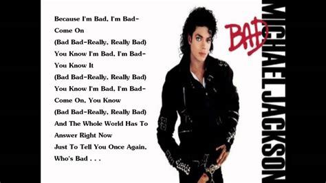 michael jackson bad lyrics