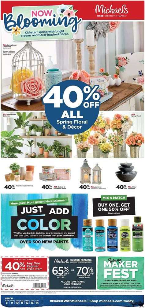 michaels weekly ad 40% off