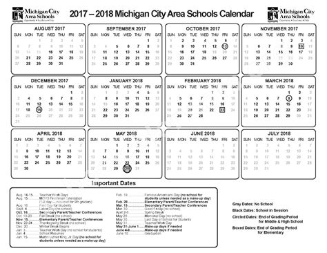 Michigan City Area Schools Calendar