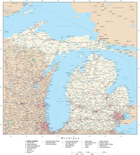 Michigan Map City Boundaries