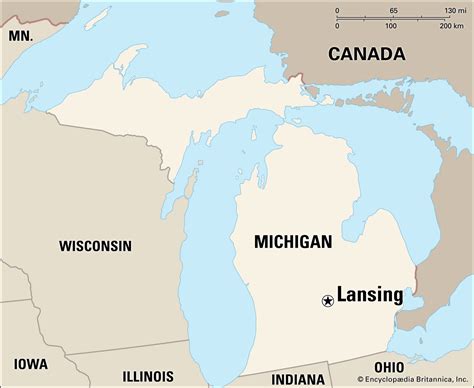 Printable Map of East Lansing MI With Street Names Michigan Etsy
