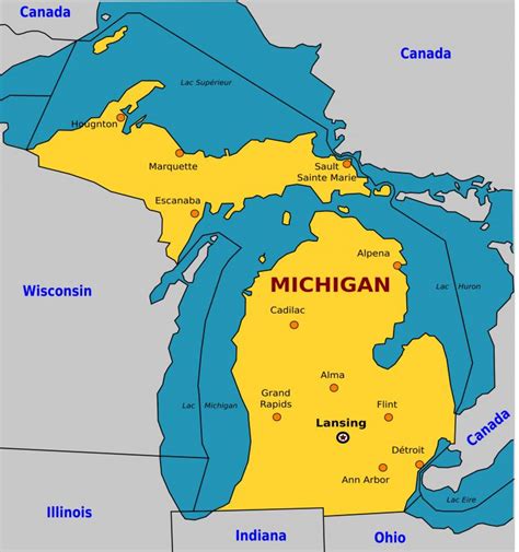 Michigan Map Great Lakes