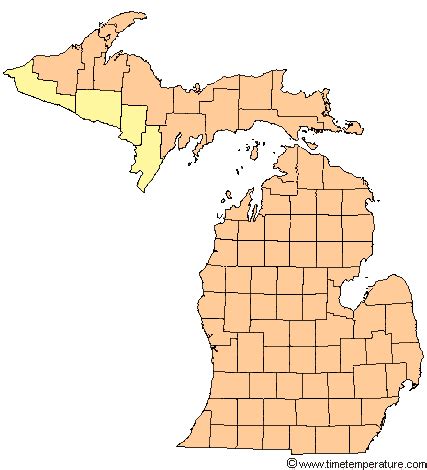 Michigan Map Time Zone