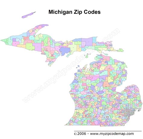Michigan Map Zip Codes
