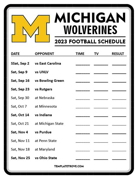 michigan college football game schedule 2023