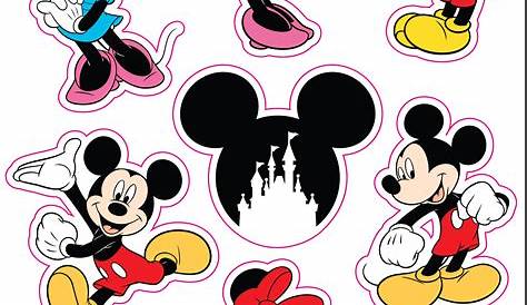 Mickey Minnie Mouse Stickers Instant Dl Cupcake Toppers 2 Inch Circles