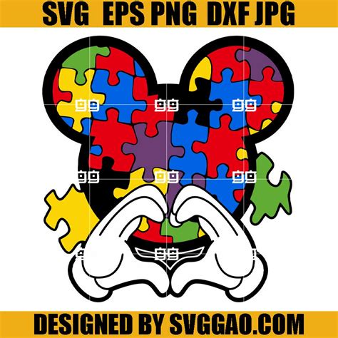 svg Disney Svg dxf Autism Mickey Autism SVG SVG Files png Mickey png