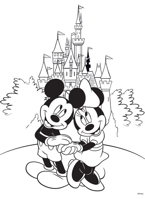 mickey mouse goes to his castle coloring pages