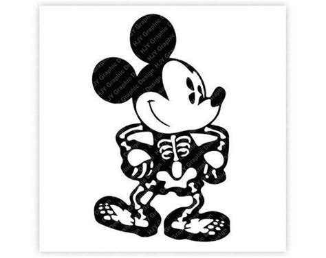 Vintage 2 Layer Mickey Mouse Skeleton SVG EPS DXF Studio3 Cut