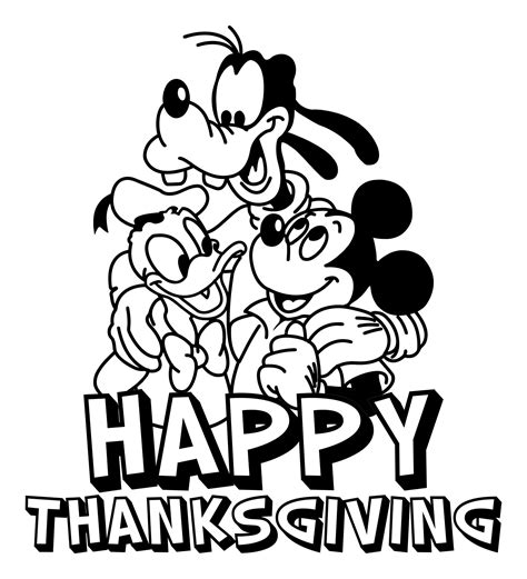 Mickey Mouse Thanksgiving Coloring Page