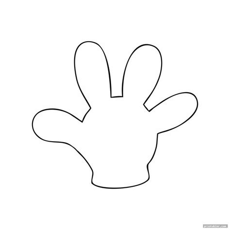 Mickey Mouse Glove Template Printable