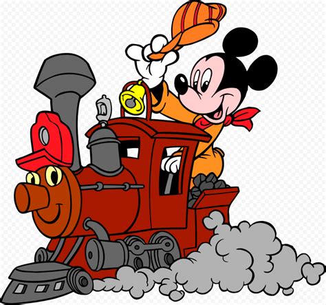 mickey mouse in train