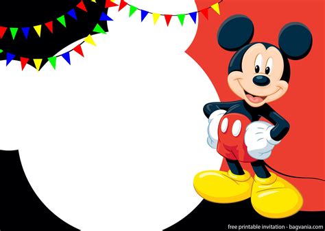 Mickey Mouse Birthday Invitation Printable Invite Style 01