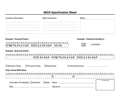 Micr Specifications For Checks Printable
