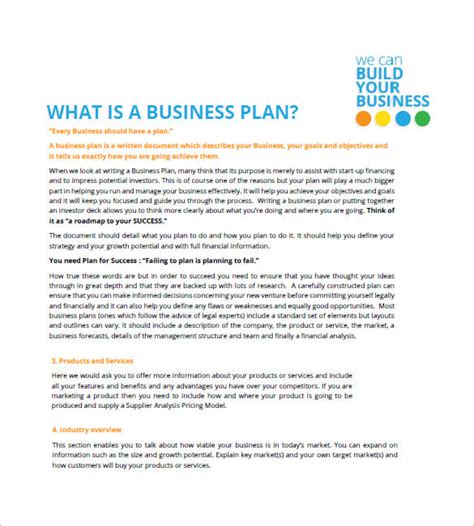 micro business plan template