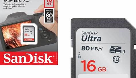 Sandisk Ultra 16 Gb Microsdhc Class 10 Memory Card Up To 48 Mbps