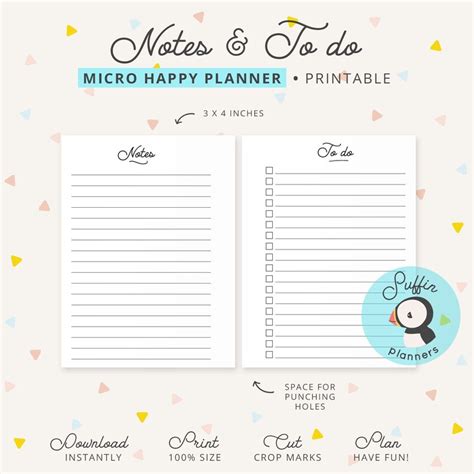 Micro Happy Notes Printable