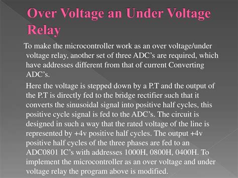 Microcontroller Based Over/Under Voltage Relay