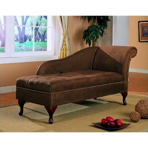 Microfiber Chaise Lounge Brown