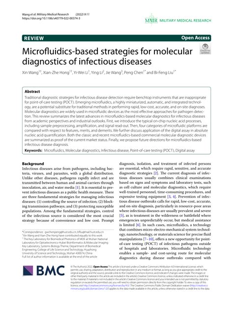 Microfluidics-Based Diagnostics Of Infectious Diseases In The Developing World