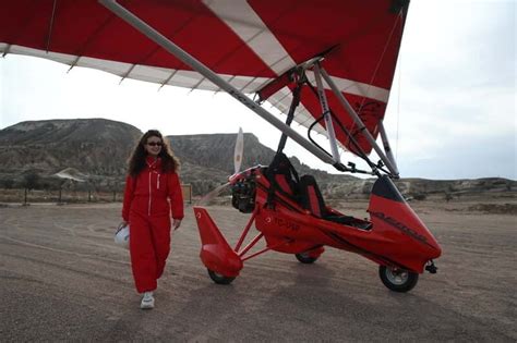 microlight flying over cappadocia