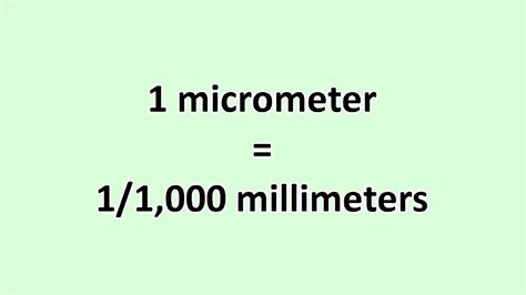 Micrometer In Millimeter