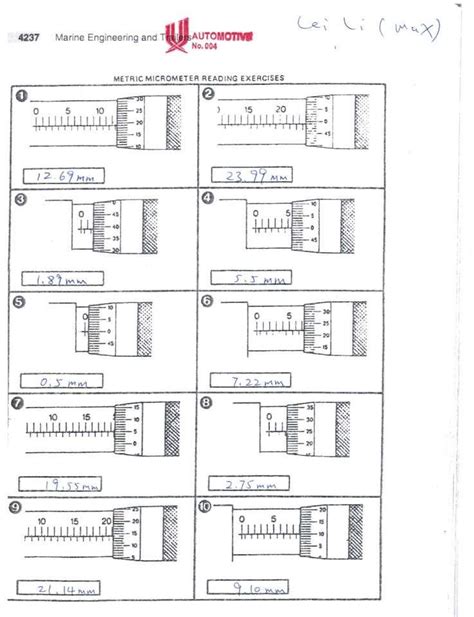 Micrometer Reading Practice Questions