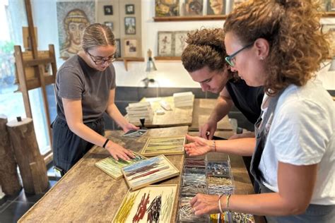 Taller de micromosaico en Roma