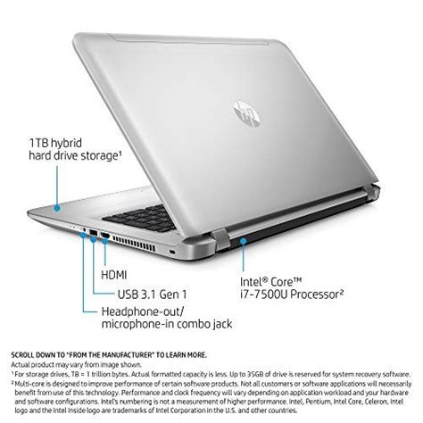 iloilo HP ENVY 17inch Laptop, Intel Core i77500U, NVIDIA GeForce 940MX, 16GB RAM, 1TB hard