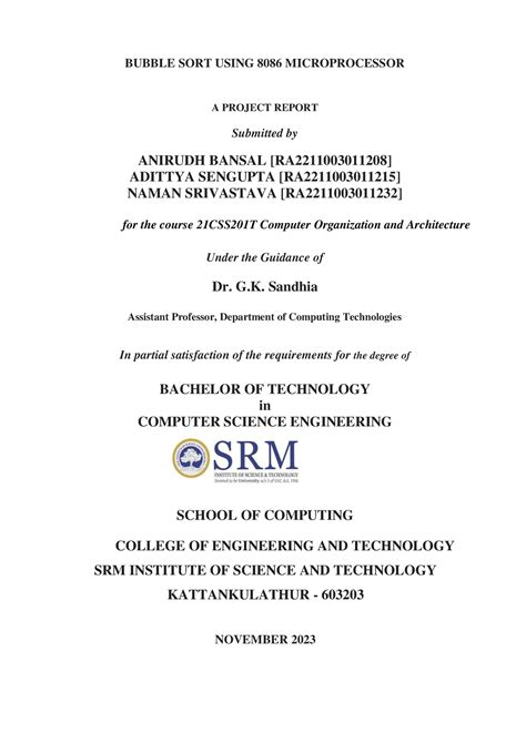 Microprocessor 8086 Project Report