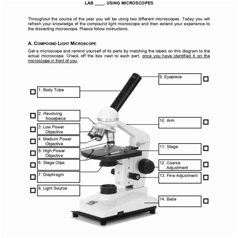 Microscope Labeling With Questions