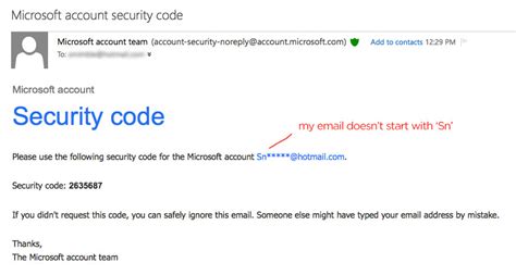 microsoft account security code email not received