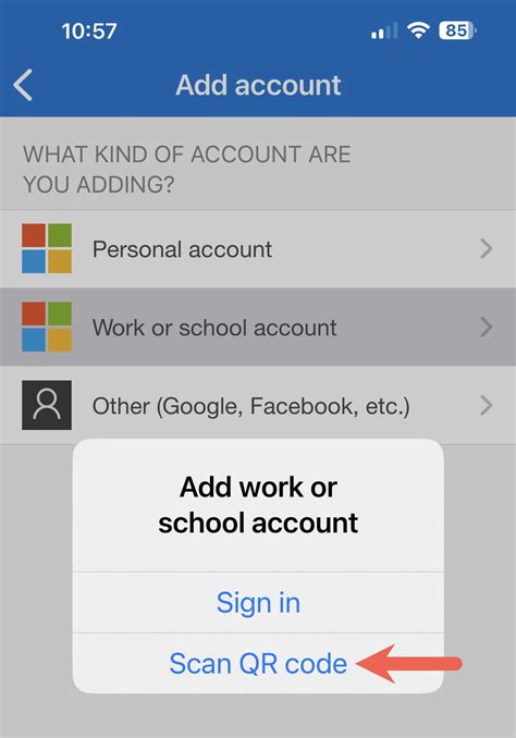 microsoft authenticator app iphone scan qr code
