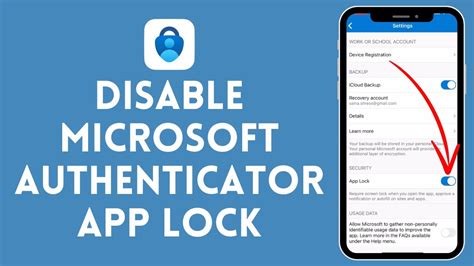 Microsoft Authenticator Disable App Lock
