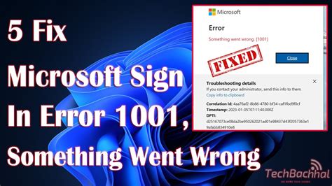 microsoft error code 1001