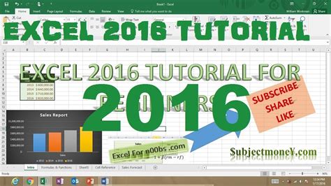 microsoft excel 2016 tutorial