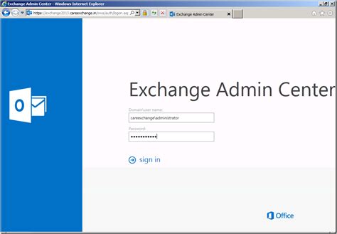microsoft exchange admin center login