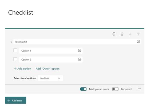 Microsoft Forms Create Checklist