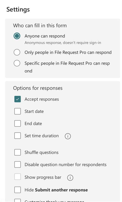 Microsoft Forms Survey Anonymous