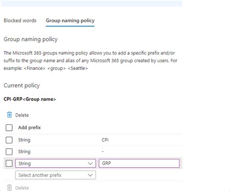 Microsoft Group Naming Policy