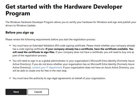 Microsoft Hardware Developer Program