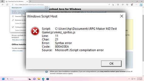 Microsoft Jscript Error