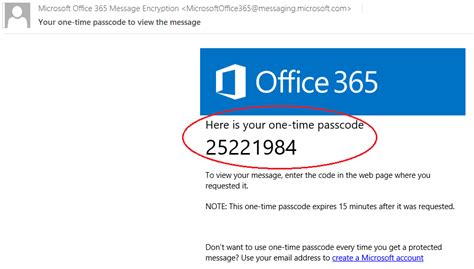 microsoft one time code text