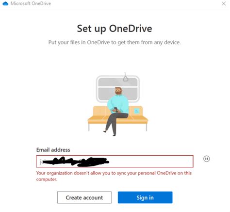 microsoft onedrive won't let me sign in