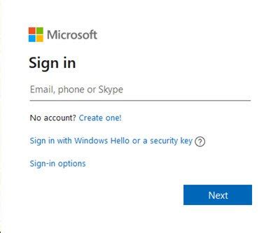 microsoft outlook sign in with security key