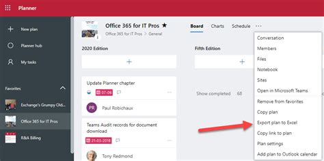 microsoft planner in teams export to excel