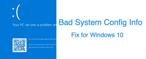 microsoft stop code bad system config info