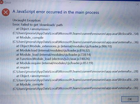 Microsoft Teams Java Error